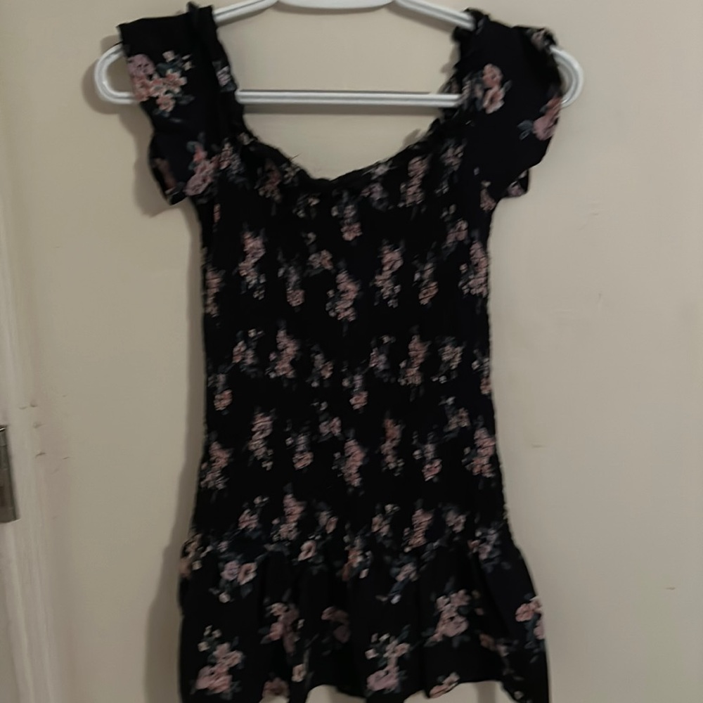 Tucked flowered dress.